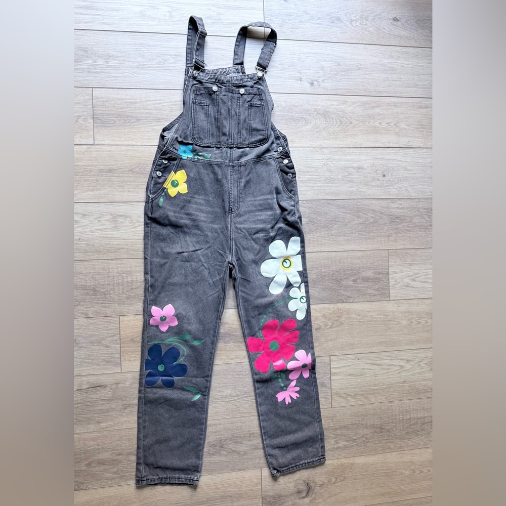 Brand New with Tags!! Floral Print Women's Denim Overalls